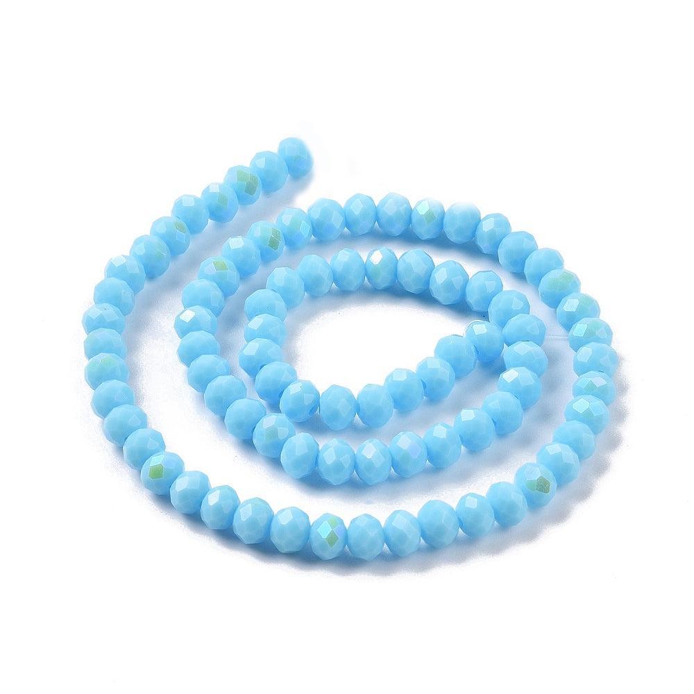 Facet rondel light blue 4mm - ±115 stuks-Kralen-Kraaltjes van Renate