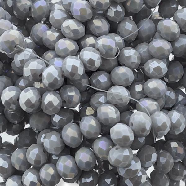 Facet rondel light grey AB 8x6mm - 35 stuks-Kraaltjes van Renate