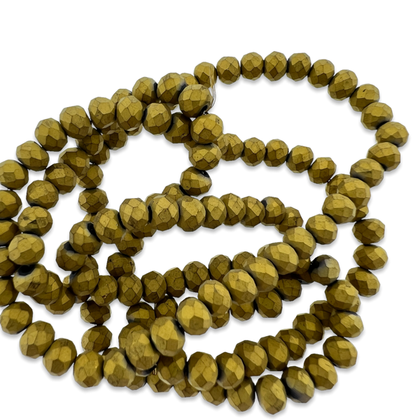 Facet rondel matte style goud 4mm - ±150 stuks-Kralen-Kraaltjes van Renate