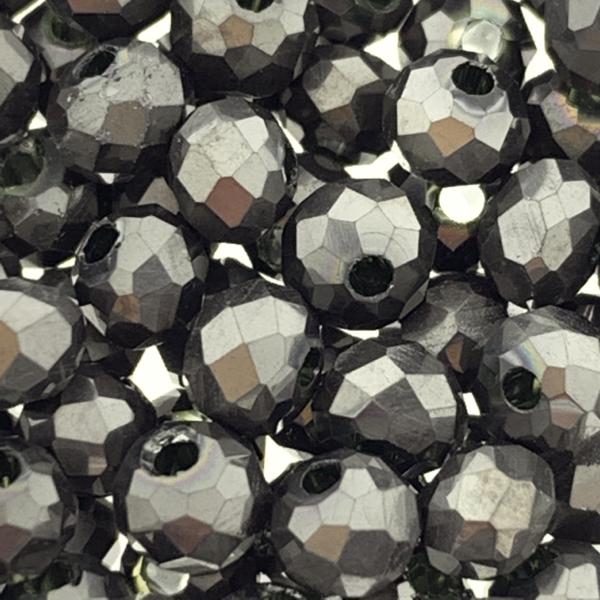 Facet rondel metallic dark grey 4x3mm - 90 stuks-Kraaltjes van Renate