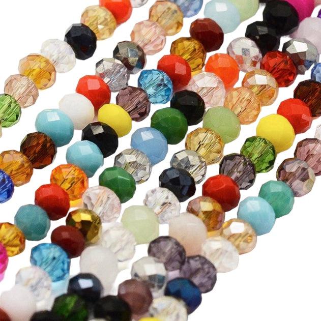 Facet rondel mixed AB color 4mm- ±135 stuks-Kralen-Kraaltjes van Renate