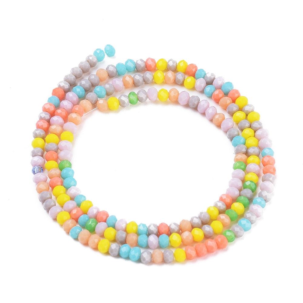 Facet rondel mixed color 3mm- ±185 stuks-Kralen-Kraaltjes van Renate