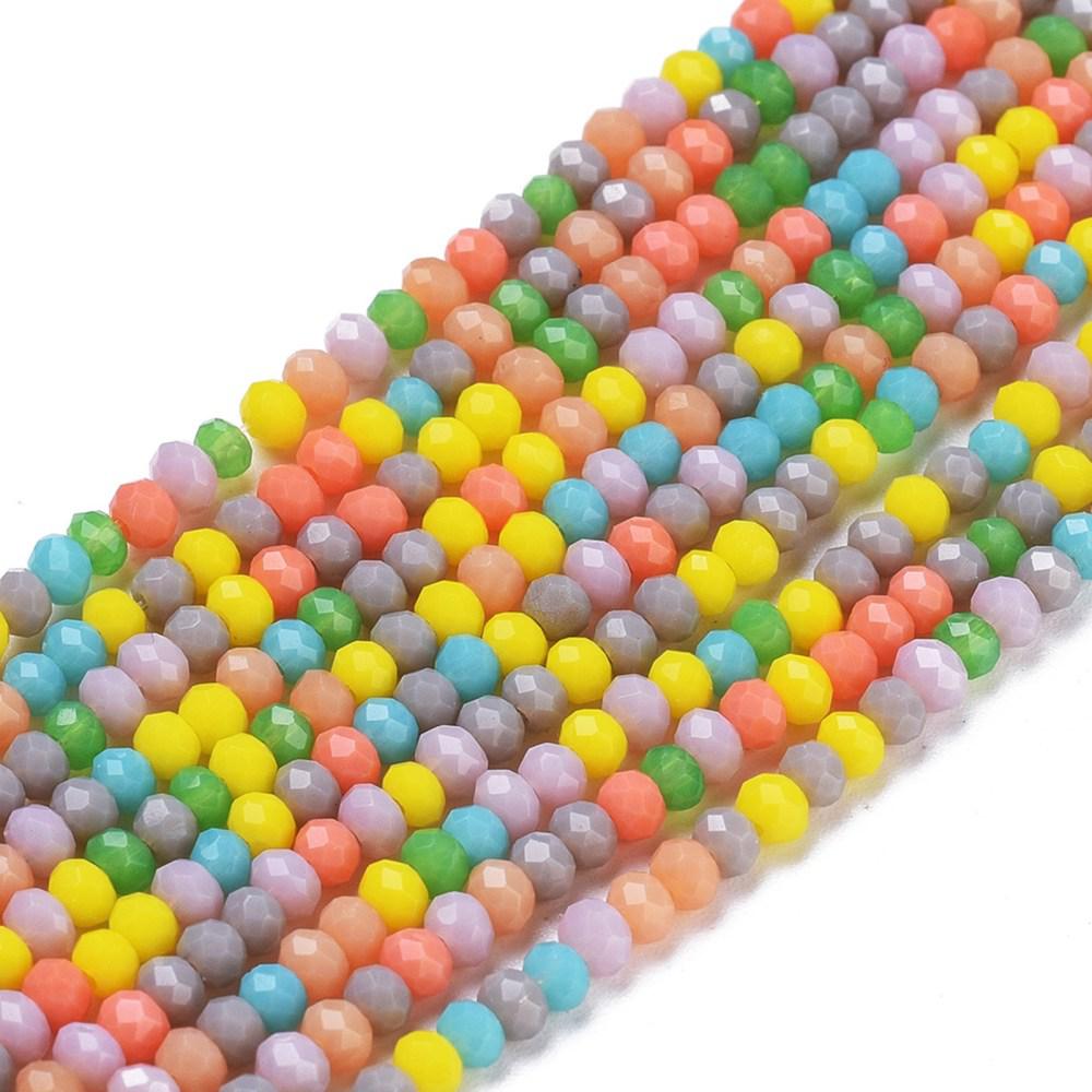 Facet rondel mixed color 3mm- ±185 stuks-Kralen-Kraaltjes van Renate