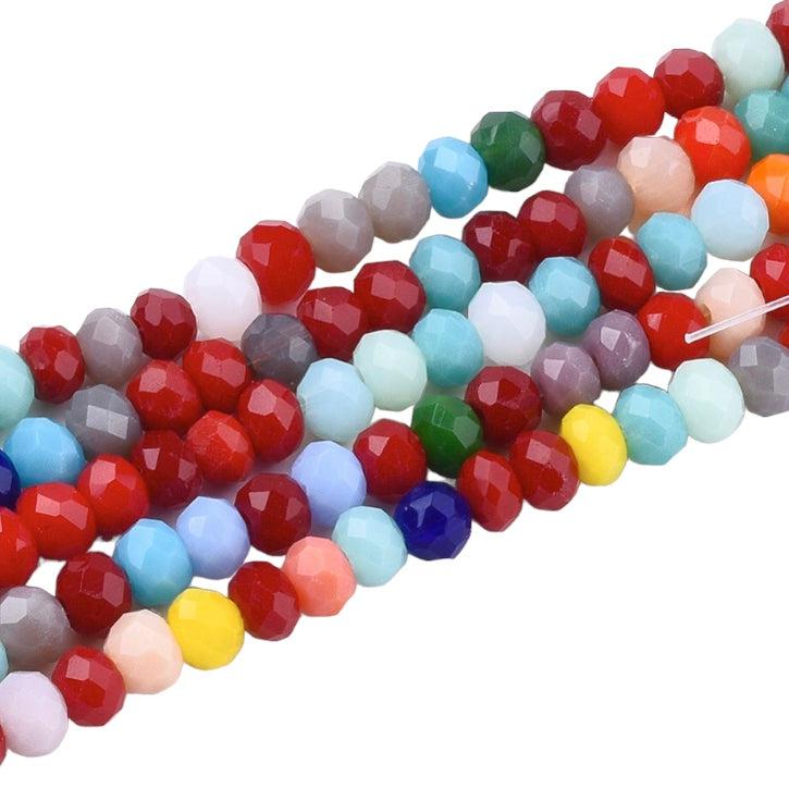 Facet rondel mixed color 3mm- ±195 stuks-Kralen-Kraaltjes van Renate