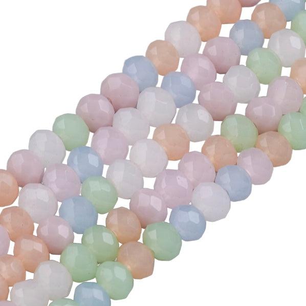 Facet rondel mixed pastel 3mm- ±135 stuks-Kralen-Kraaltjes van Renate