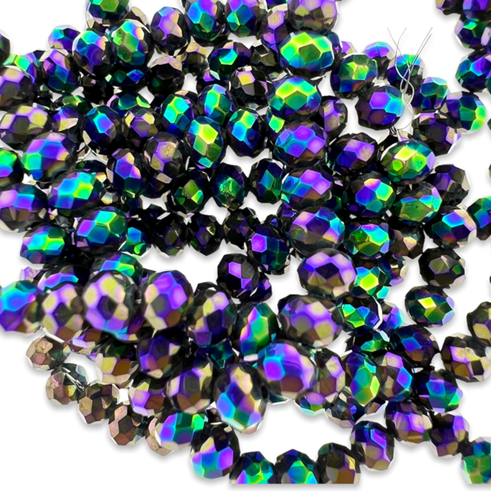 Facet rondel multi color plated 4mm - ±125 stuks-Kralen-Kraaltjes van Renate