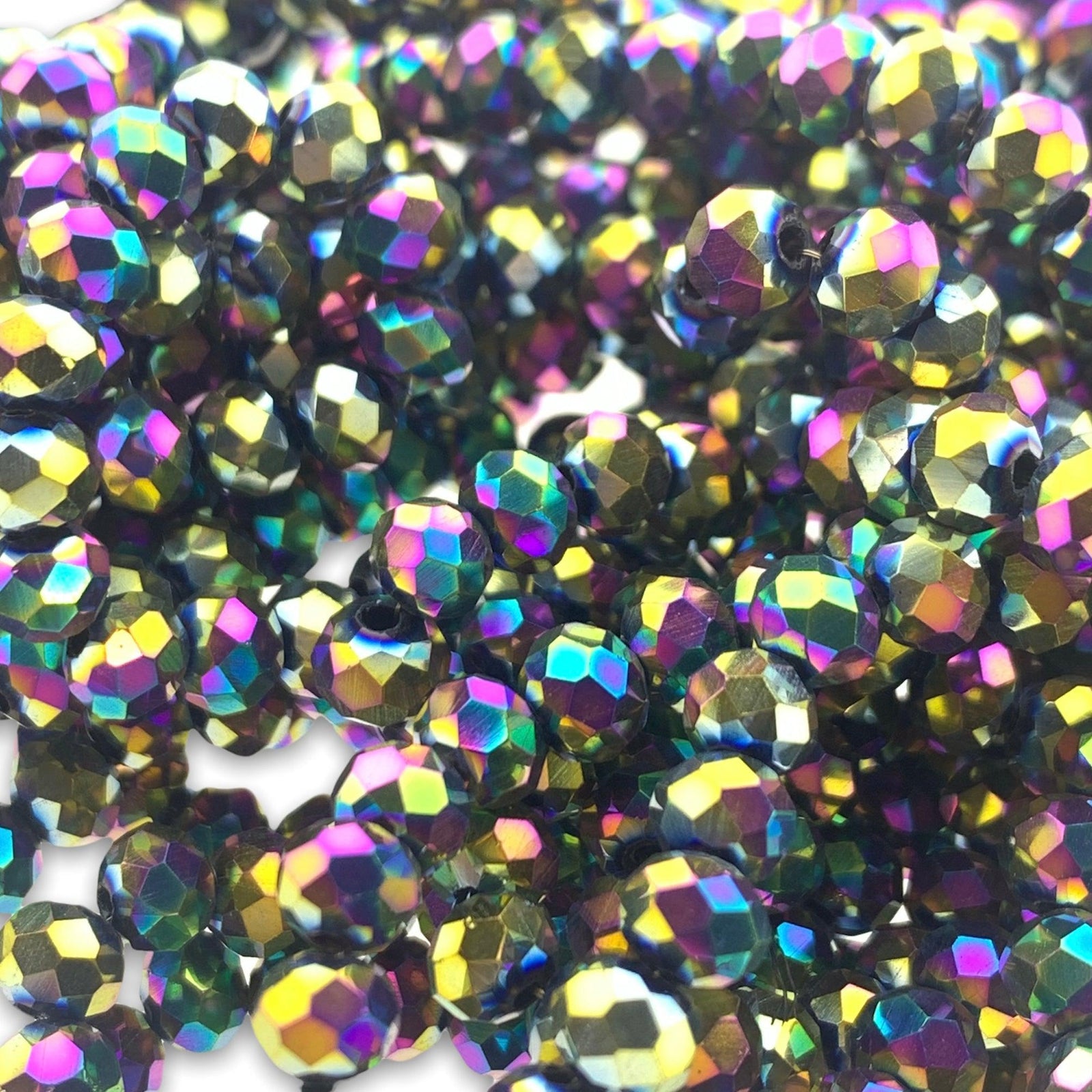 Facet rondel multicolor AB 6x4mm - 90 stuks-Kralen-Kraaltjes van Renate