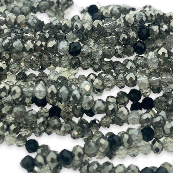 Facet rondel multicolor grijs 3x2,5mm - ±180 stuks-Kralen-Kraaltjes van Renate