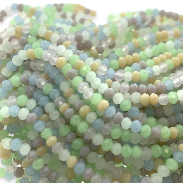 Facet rondel multicolor pastel 3x2,5mm - ±180 stuks-Kralen-Kraaltjes van Renate