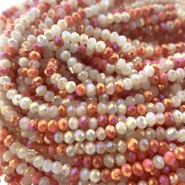 Facet rondel multicolor rood 3x2,5mm - ±180 stuks-Kralen-Kraaltjes van Renate