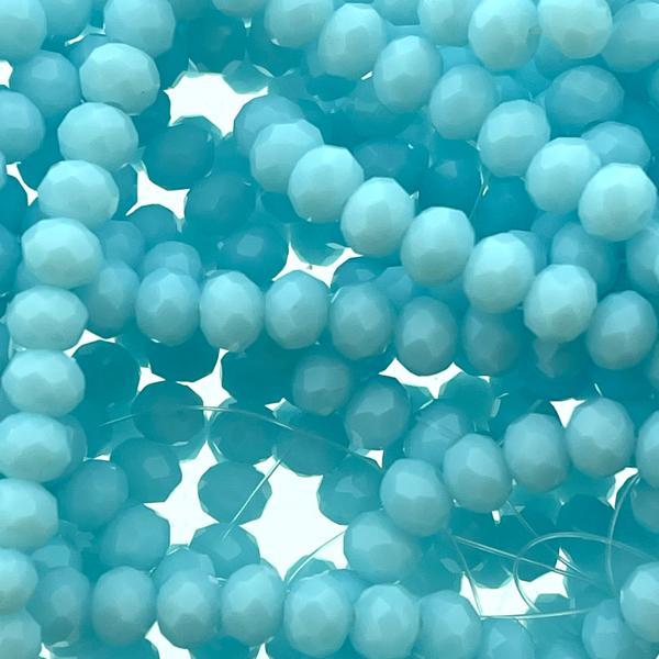 Facet rondel opaque baby blue 6x4mm - 45 stuks-Kraaltjes van Renate