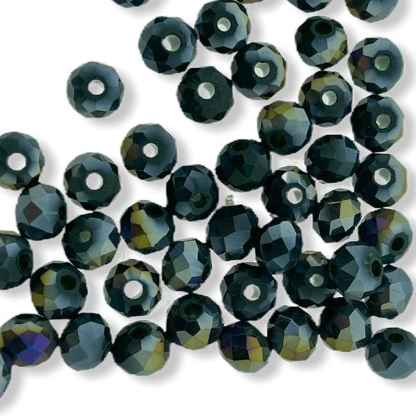 Facet rondel opaque dark petrol AB 6x4mm - 45 stuks-Kraaltjes van Renate