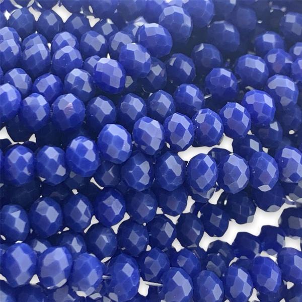 Facet rondel opaque donkerblauw 6x4mm - 90 stuks-Kralen-Kraaltjes van Renate