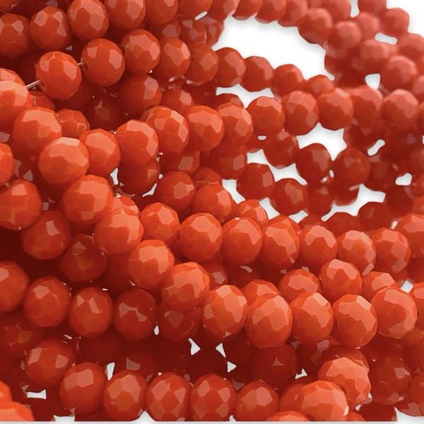 Facet rondel opaque oranje 6x4mm - 90 stuks-Kralen-Kraaltjes van Renate