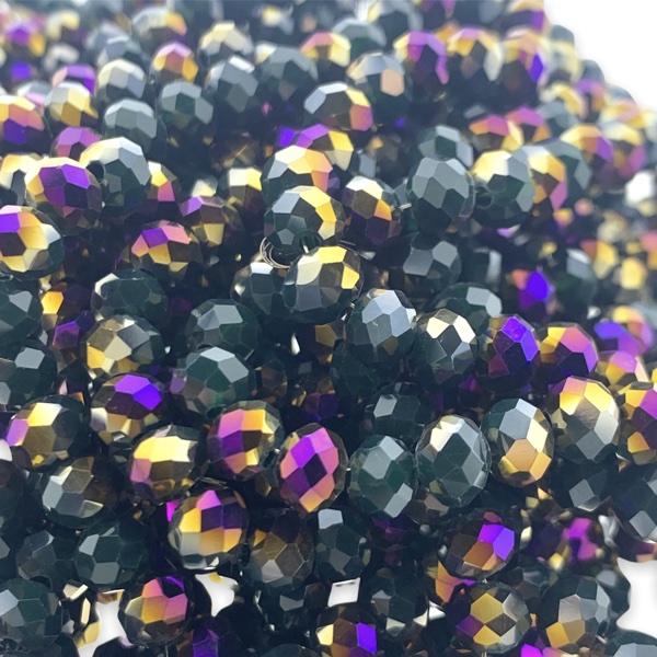 Facet rondel opaque zwart AB 6x4mm - 90 stuks-Kralen-Kraaltjes van Renate