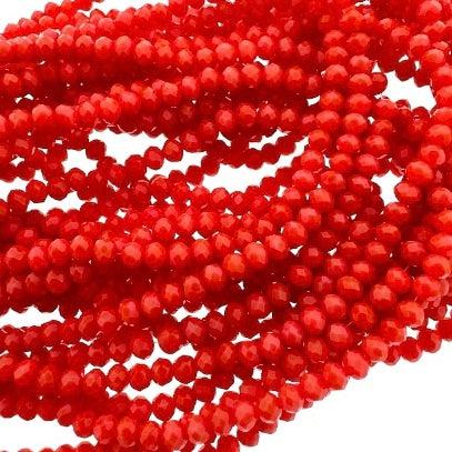 Facet rondel orange red 4x3mm - ±130 stuks-Kralen-Kraaltjes van Renate