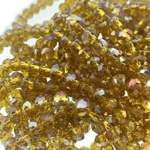 Facet rondel oranje transparant AB glans 6x4mm - 90 stuks-Kralen-Kraaltjes van Renate