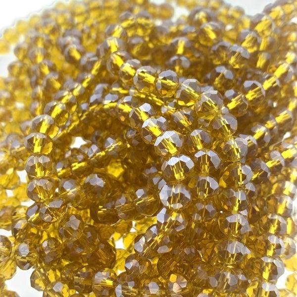 Facet rondel oranje transparant glans 6x4mm - 90 stuks-Kralen-Kraaltjes van Renate