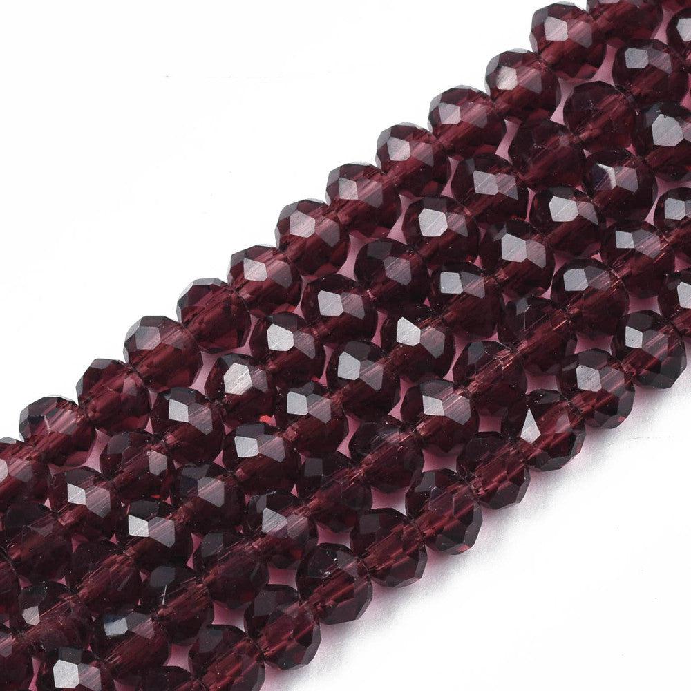 Facet rondel paars 4x3mm- per ±125 stuks-Kralen-Kraaltjes van Renate