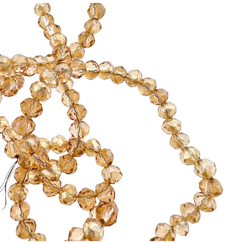Facet rondel pale goldenrod 4x3mm - ±130 stuks-Kralen-Kraaltjes van Renate