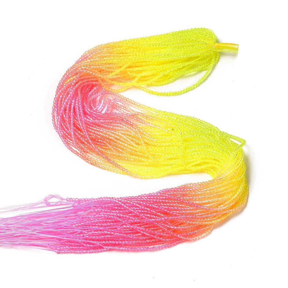 Facet rondel pearl pink/yellow 2mm - ±180 stuks-Kralen-Kraaltjes van Renate