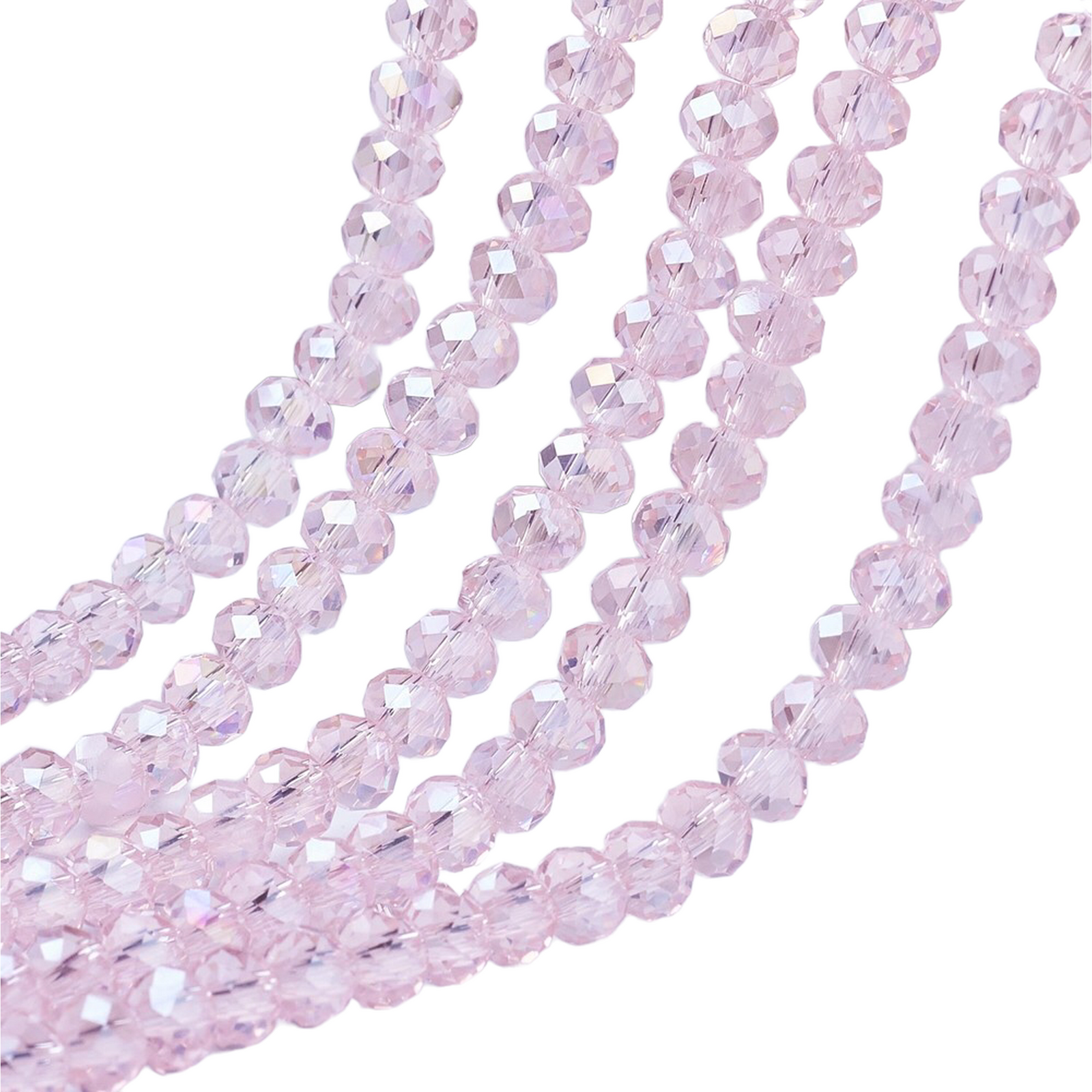 Facet rondel pink AB 4mm - ±125 stuks-Kralen-Kraaltjes van Renate