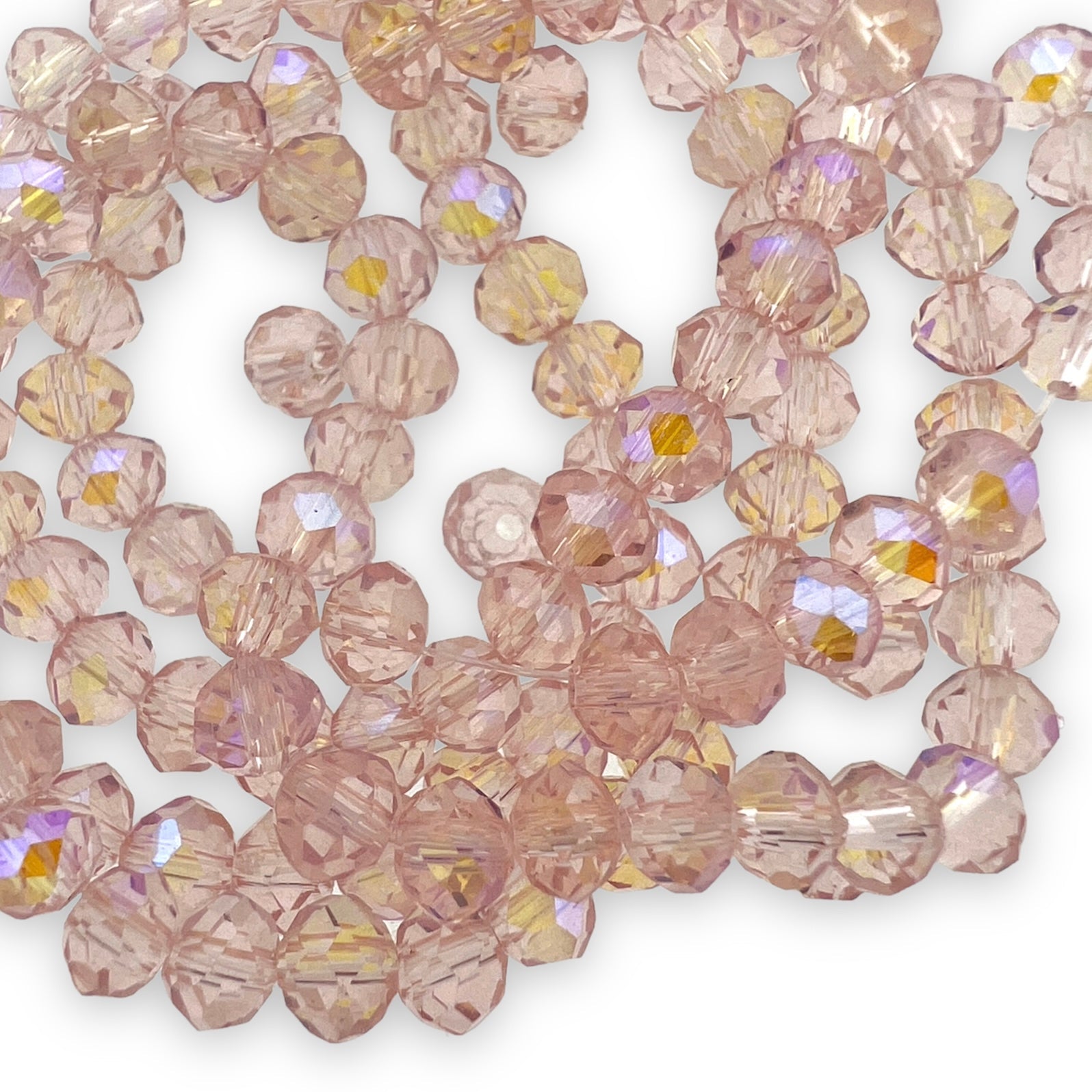 Facet rondel pink AB 4x3mm - 120 stuks-Kralen-Kraaltjes van Renate