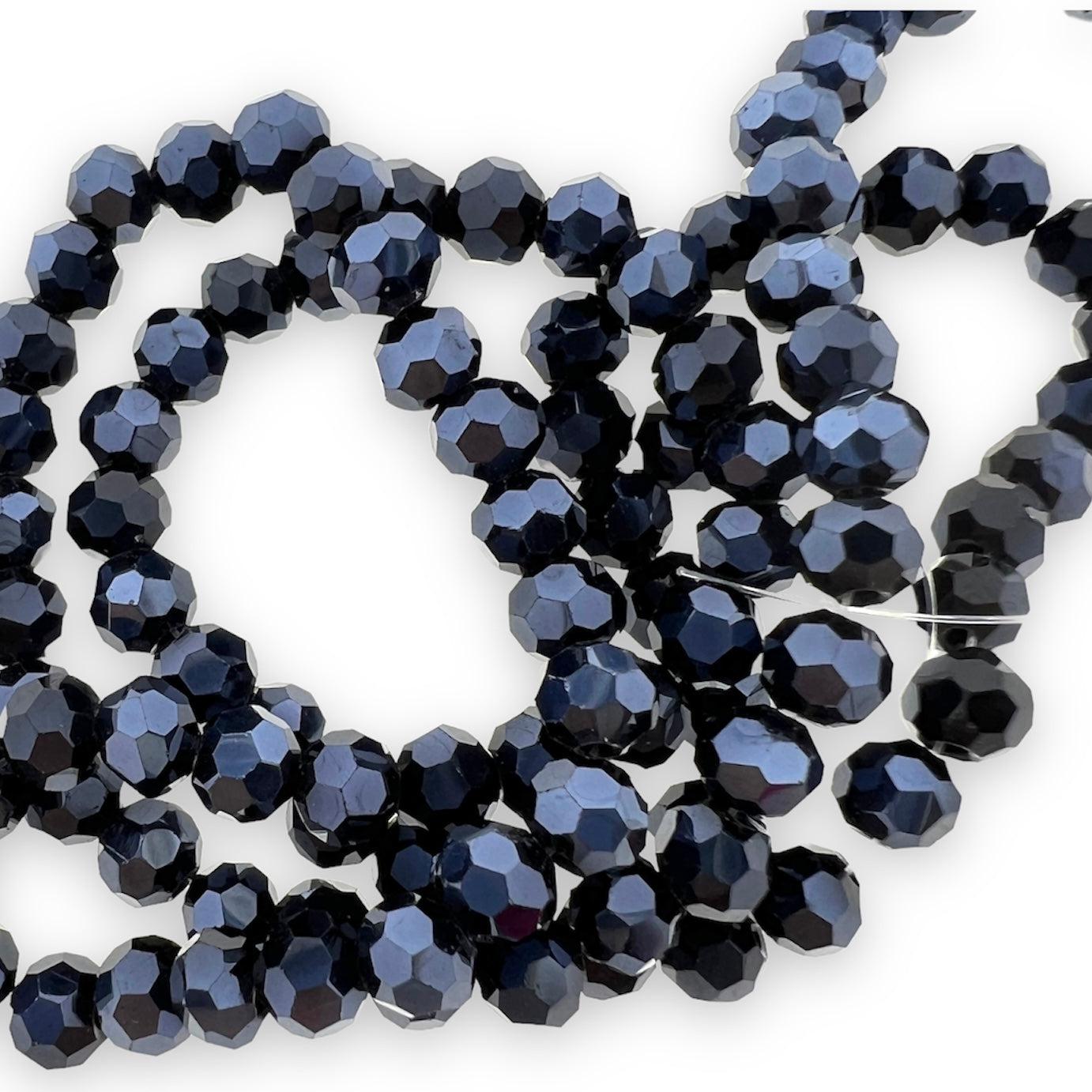Facet rondel prussian blue 4mm - 90 stuks-Kralen-Kraaltjes van Renate