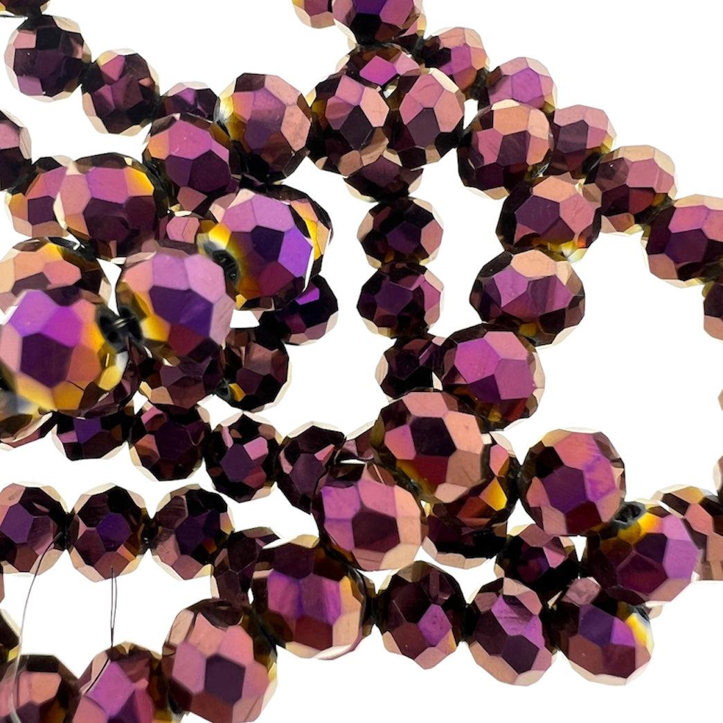 Facet rondel purple electroplate 6x5mm - ±85 stuks-Kralen-Kraaltjes van Renate