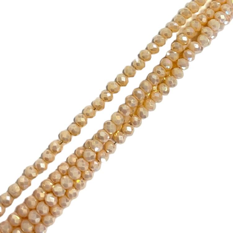 Facet rondel rainbow plated beige AB 3x2mm- ±185 stuks-Kralen-Kraaltjes van Renate