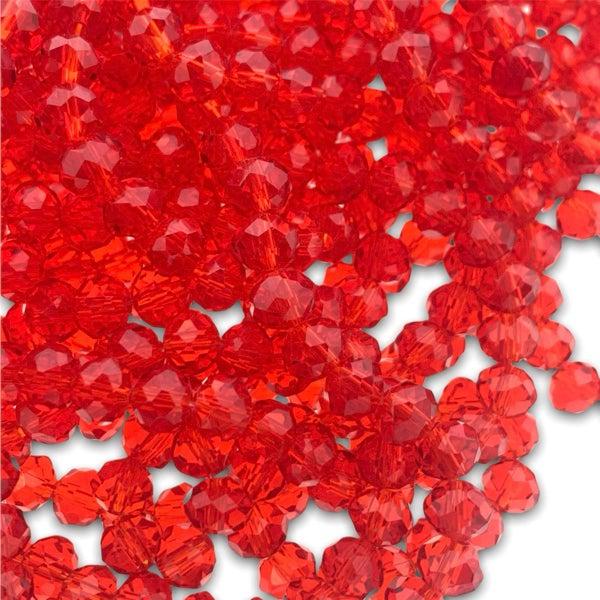 Facet rondel rood transparant 6x4mm - 90 stuks-Kralen-Kraaltjes van Renate