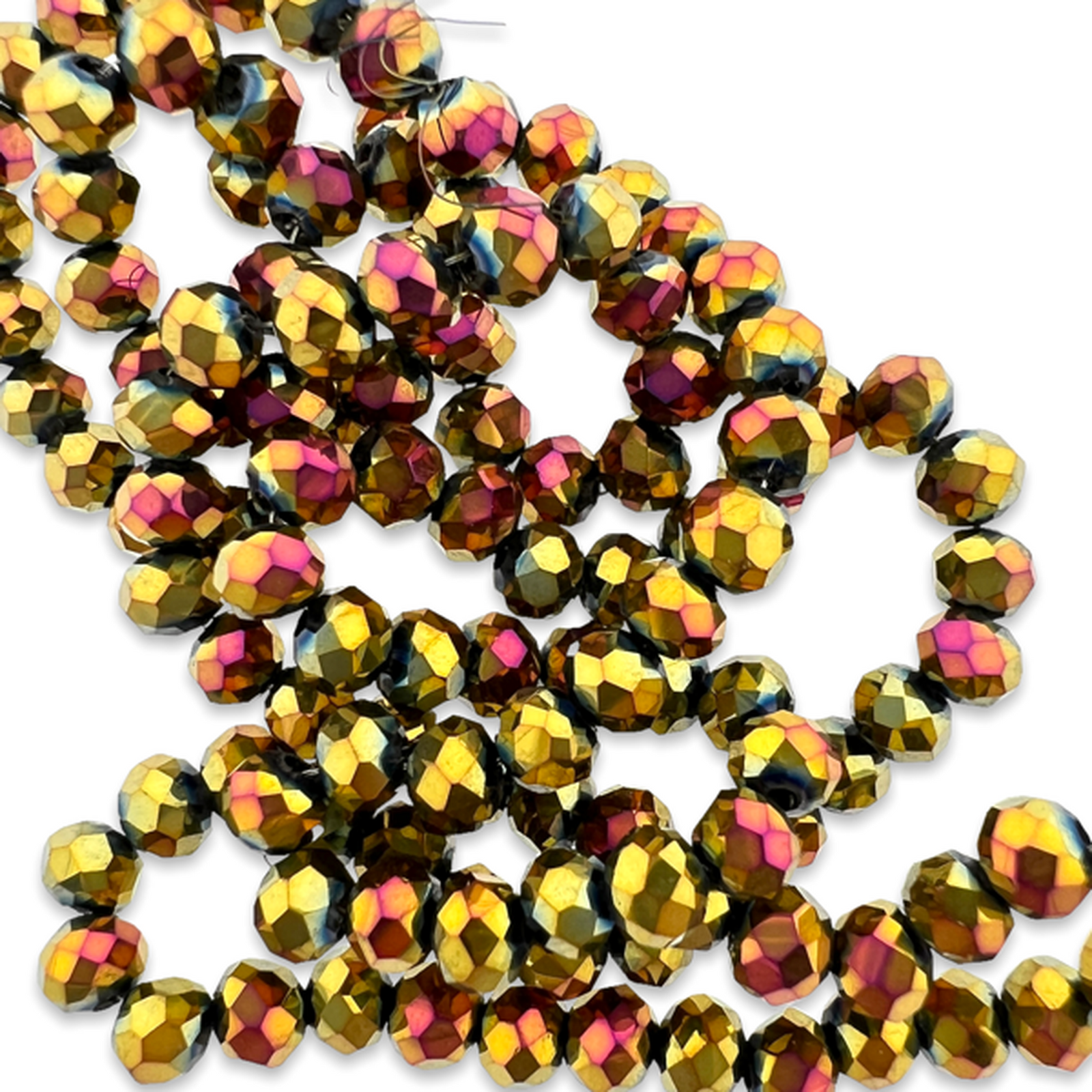 Facet rondel rose gold 4mm - ±145 stuks-Kralen-Kraaltjes van Renate