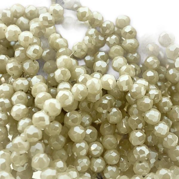 Facet rondel shiny beige 3x2mm - ±180 stuks-Kralen-Kraaltjes van Renate