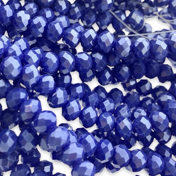 Facet rondel shiny donkerblauw 6x4mm - 90 stuks-Kralen-Kraaltjes van Renate