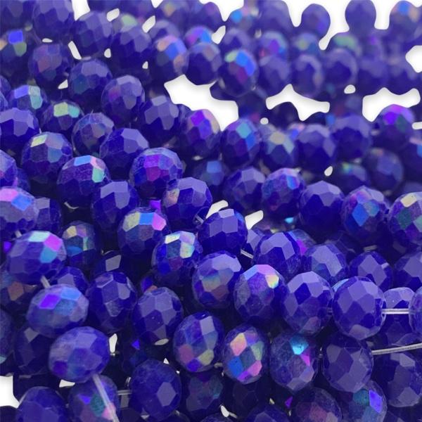 Facet rondel shiny donkerblauw AB 6x4mm - 90 stuks-Kralen-Kraaltjes van Renate