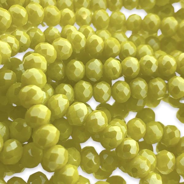 Facet rondel shiny oker geel 6x4mm - 90 stuks-Kralen-Kraaltjes van Renate