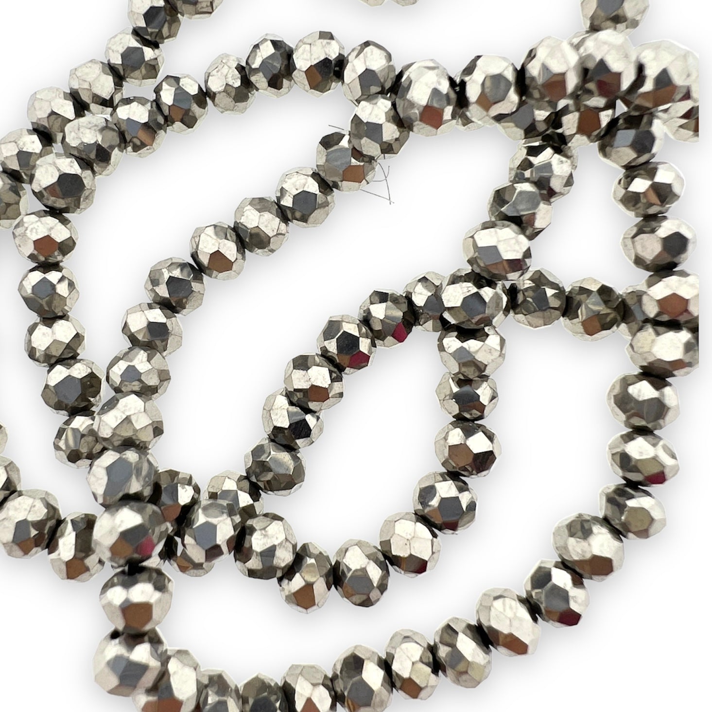 Facet rondel silver plated 4x3mm - 120 stuks-Kralen-Kraaltjes van Renate