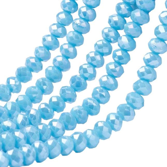 Facet rondel sky blue 4mm - ±125 stuks-Kralen-Kraaltjes van Renate