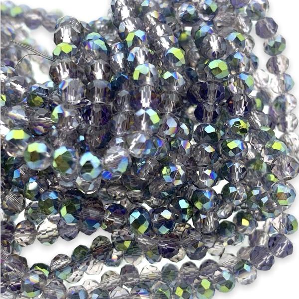 Facet rondel transparant paars AB 4x3mm - ±130 stuks-Kralen-Kraaltjes van Renate