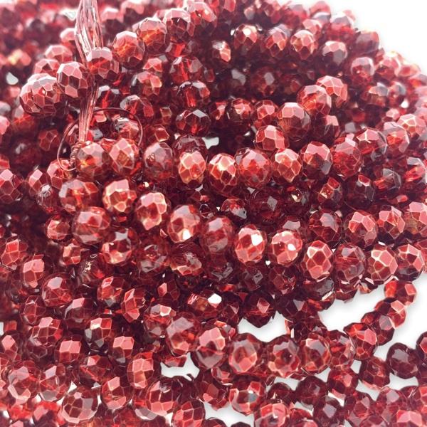 Facet rondel transparant rood 4x3mm - ±125 stuks-Kralen-Kraaltjes van Renate