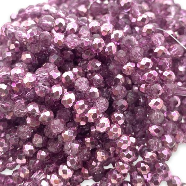 Facet rondel transparant roze 4x3mm - ±125 stuks-Kralen-Kraaltjes van Renate