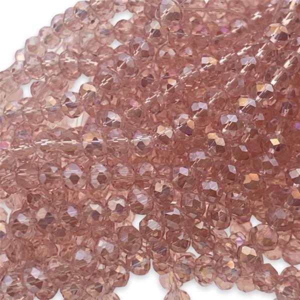 Facet rondel transparant roze AB 4x3mm - ±130 stuks-Kralen-Kraaltjes van Renate