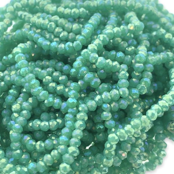 Facet rondel turquoise AB 2,5x1,5mm - ±190 stuks-Kralen-Kraaltjes van Renate
