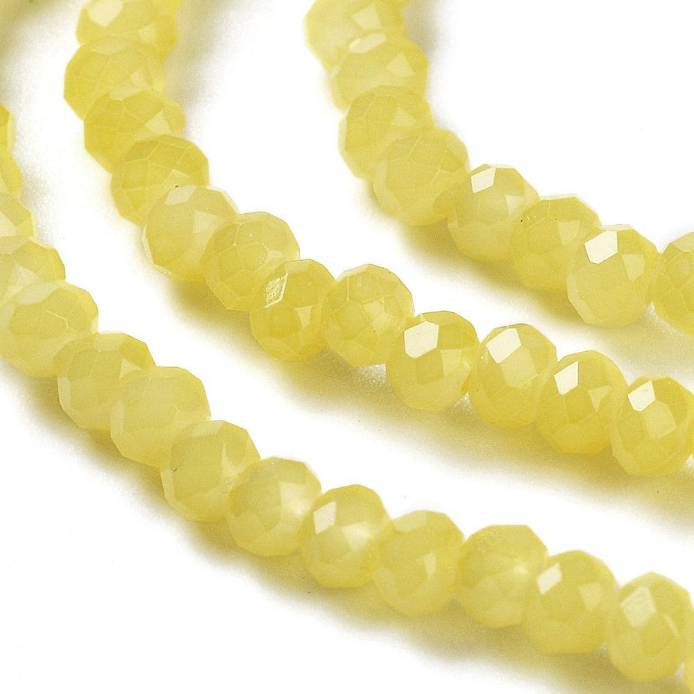 Facet rondel yellow 3x2mm - ±150 stuks-Kralen-Kraaltjes van Renate