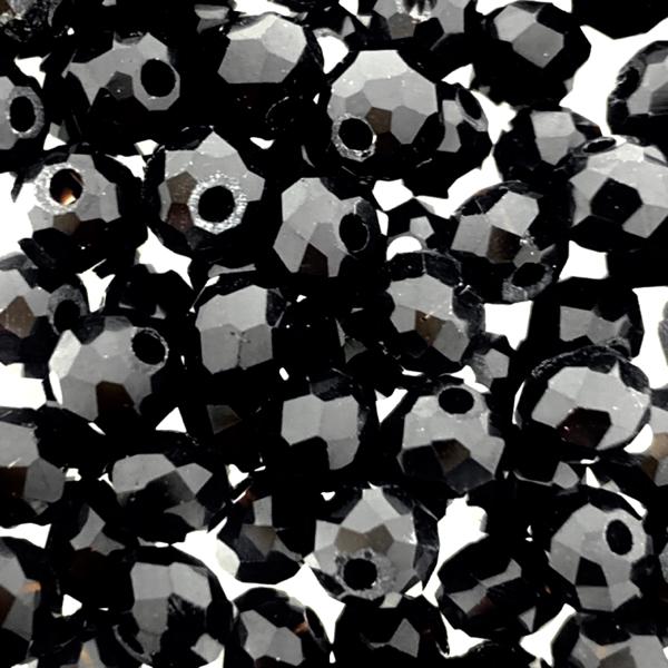Facet rondel zwart 4x3mm - 90 stuks-Kraaltjes van Renate