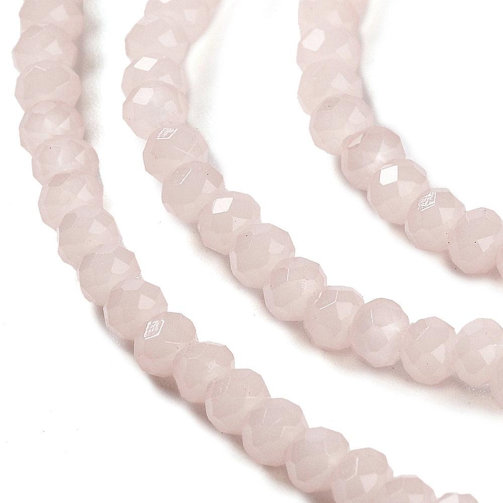 Facet rondelle 3x2mm misty rose- per ±158 stuks-Kralen-Kraaltjes van Renate