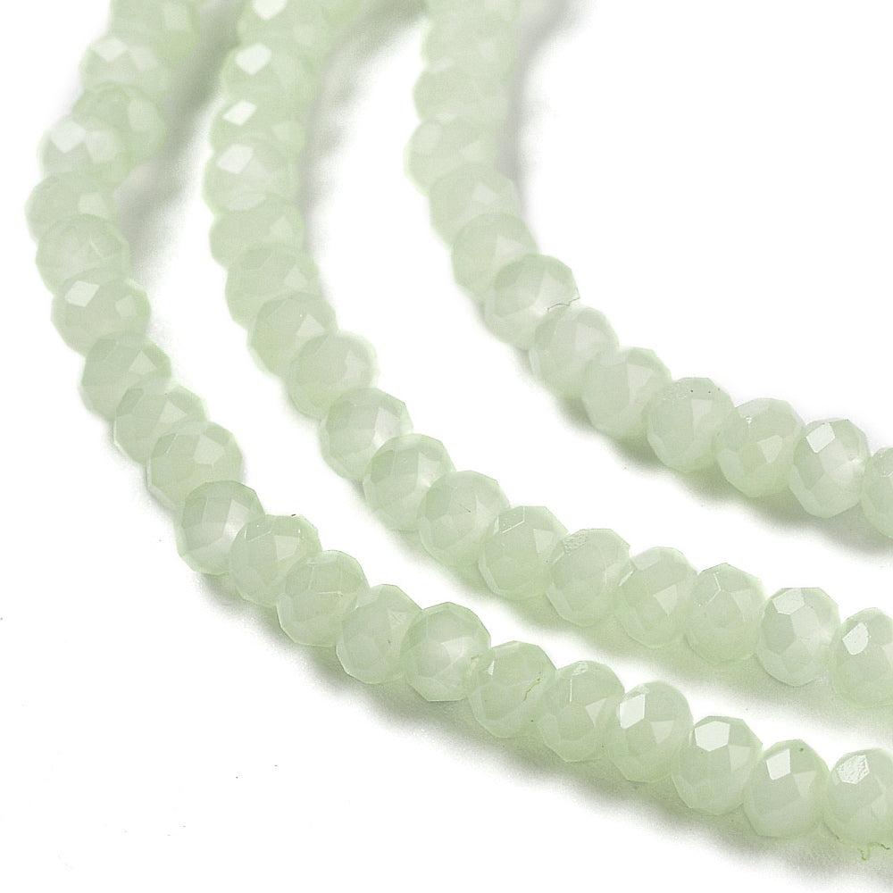 Facet rondelle appelgroen 3x2mm- per ±150-Kralen-Kraaltjes van Renate
