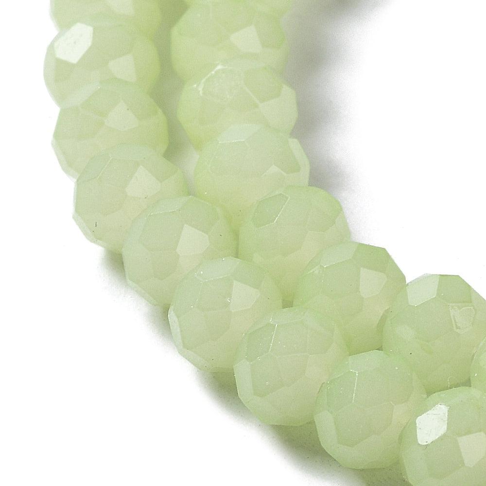 Facet rondelle appelgroen 4x3mm- per ±115-Kralen-Kraaltjes van Renate