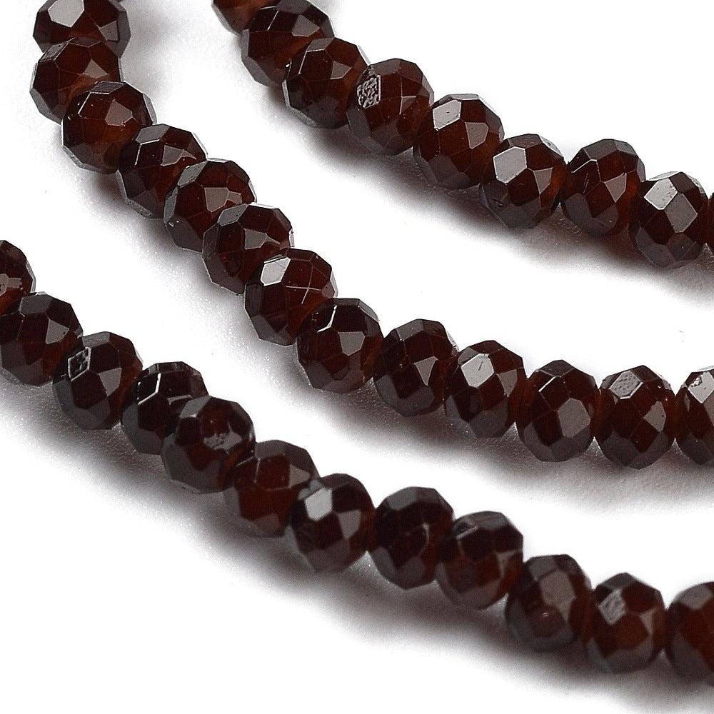 Facet rondelle coconut brown 3x2mm- per ±155-Kralen-Kraaltjes van Renate