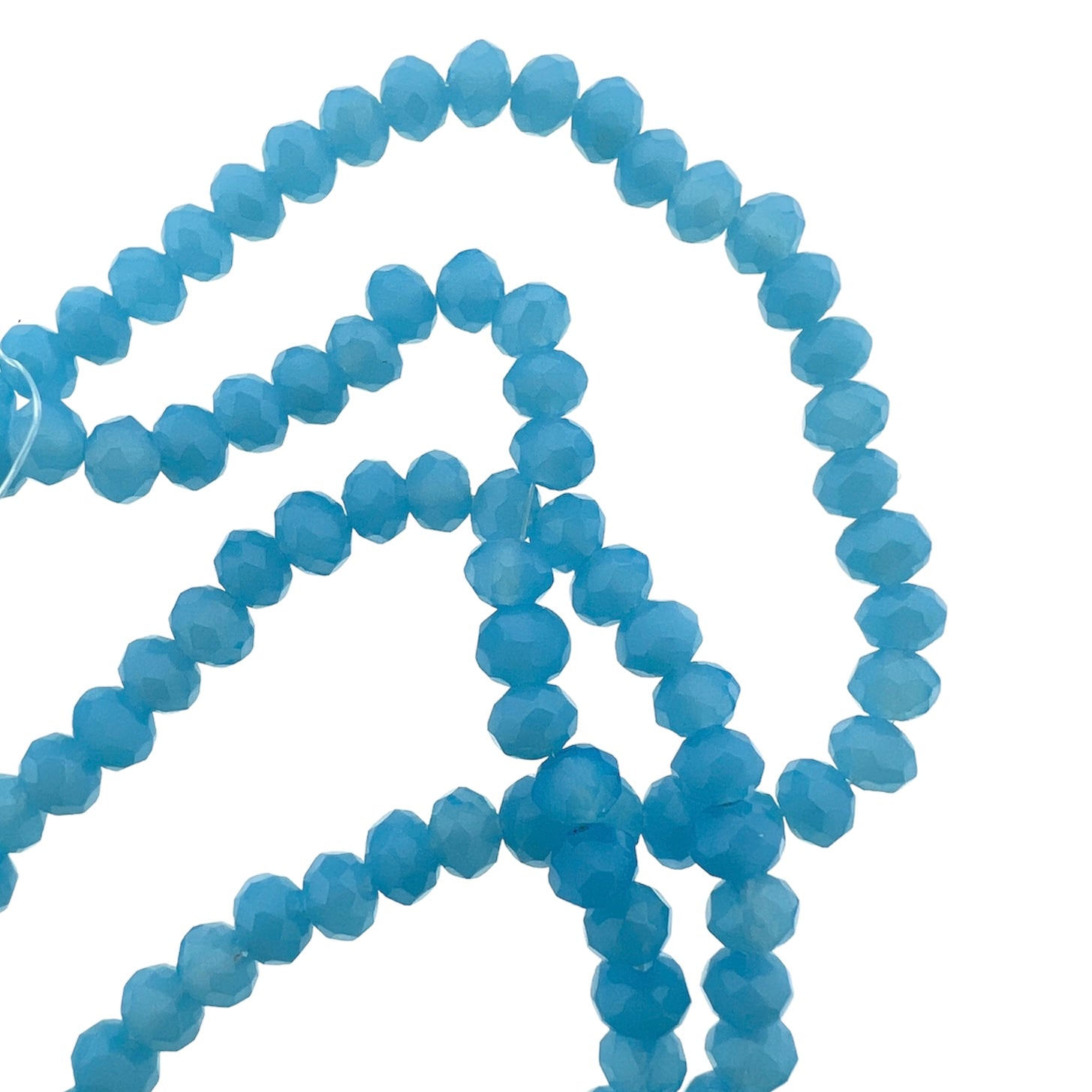 Facet rondelle deep cyan 4mm - ±130 stuks-Kralen-Kraaltjes van Renate